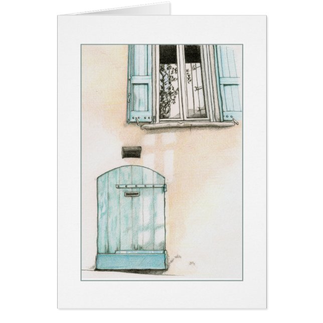 Petite carte de porte bleue (Devant)