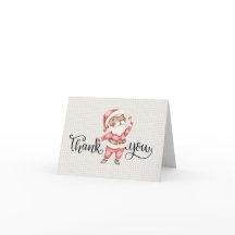 Petite, Carte de remerciements avec Père Noël