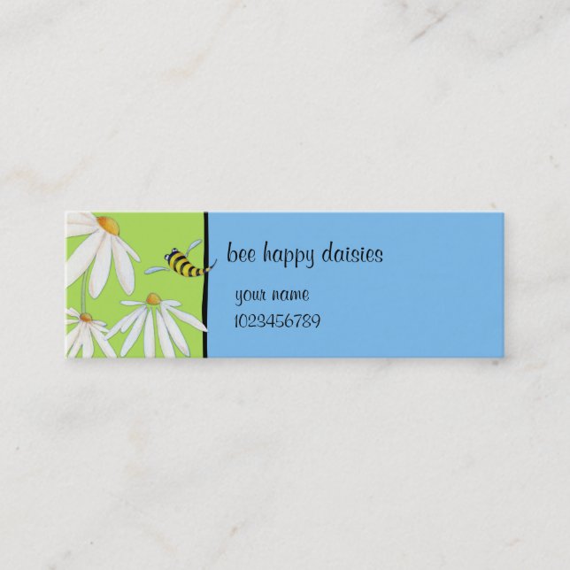 Petite Carte de visite de Bee Happy Daisies (Devant)