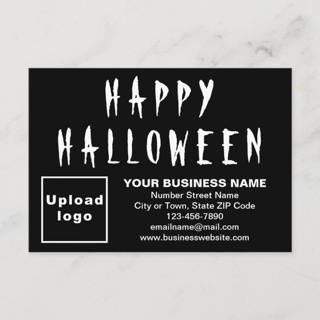 Petite carte noire Halloween d'affaires (Devant)