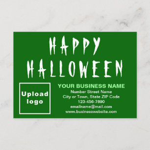 Petite carte verte d'Halloween d'affaires