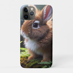 "Petite Charm: The Brown and White Dwarf Bunny" iPhone 11 Pro Case