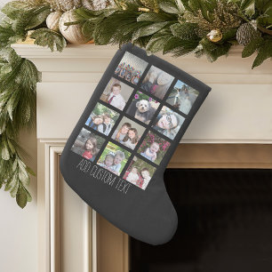 Petite Chaussette De Noël 12 Photo Instagram Collage avec Arrière - plan noi