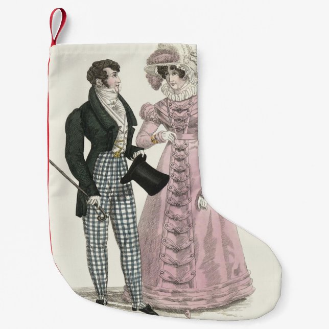 Petite Chaussette De Noël 1823 Antique Homme Mariage Femme Mode (Devant)