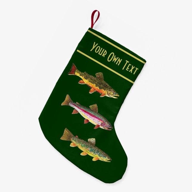 Petite Chaussette De Noël 3 truites pour pêcheurs de mouches et pêcheurs (Devant (Accrochage))