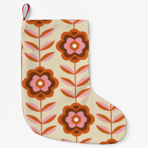 Petite Chaussette De Noël 70's Retro Seamless Pattern. 60s and 70s Aesthetic
