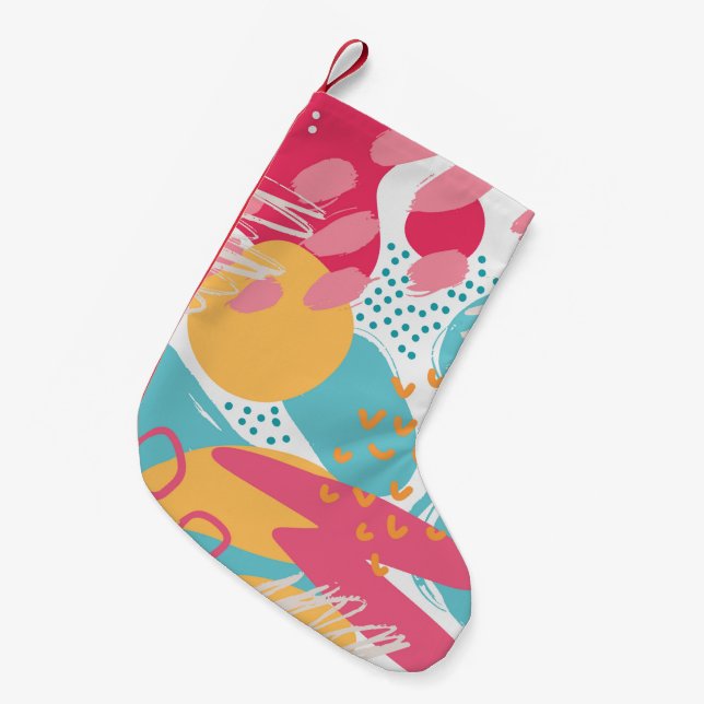 Petite Chaussette De Noël Abstrait coloré (Devant (Accrochage))