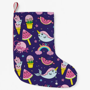 Petite Chaussette De Noël Abstrait motif de crème glacée sans soudure. Menti