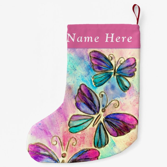Petite Chaussette De Noël Acheter Noël Stocker avec personnalisé Votre nom (Dos)