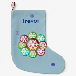Petite Chaussette De Noël Ajouter un nom Snowflake Art Christmas Stocking