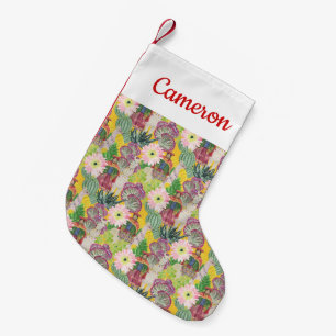 Petite Chaussette De Noël Ajoutez votre femme péruvienne et lama d'aquarell