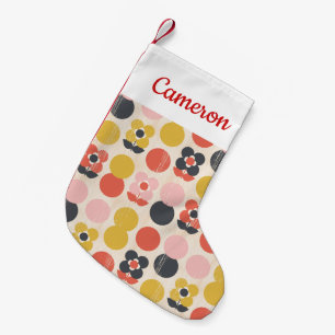Petite Chaussette De Noël Ajoutez votre motif de fleur moderne de la moitié