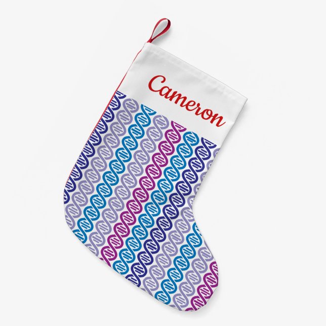 Petite Chaussette De Noël Ajoutez votre motif nommé d'ADN de | (Devant (Accrochage))