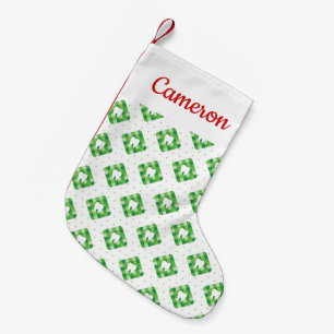 Petite Chaussette De Noël Ajoutez votre motif   vert nommé de dent de plaid
