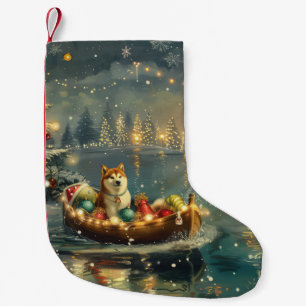 Petite Chaussette De Noël Akita Christmas Festive Voyage
