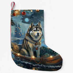 Petite Chaussette De Noël Alaskan Malamute Noël Festive Voyage