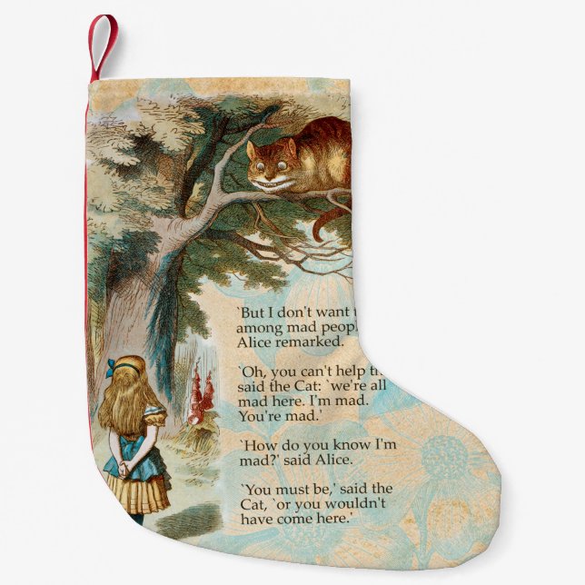 Petite Chaussette De Noël Alice au pays des merveilles Cheshire Cat Mad (Devant)