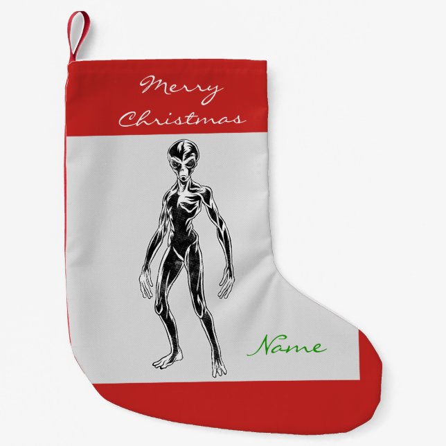 Petite Chaussette De Noël Alien UFO Thunder_Cove (Devant)