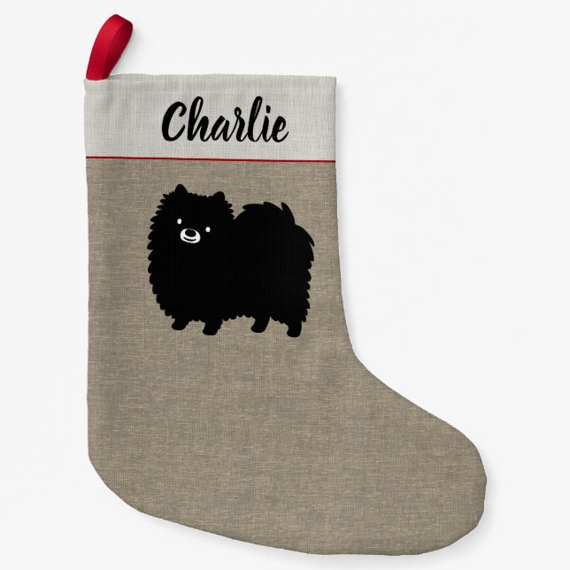 Petite Chaussette De Noël Amant noir mignon d'angliche de chien de bande (Devant)