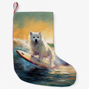 Petite Chaussette De Noël American Eskimo Beach Surf Peinture