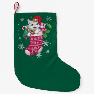Petite Chaussette De Noël Amoureux de chats Noël Propriétaire de chats drôle