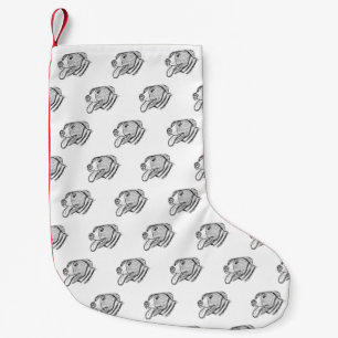 Petite Chaussette De Noël amoureux des animaux photo-chien tiré à la main