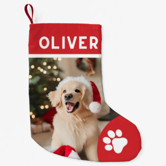 Petite Chaussette De Noël Amoureux des chiens de Noël rustique nom du script