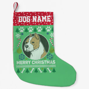 Petite Chaussette De Noël Amstaff Pit Bull Race Chandail de Noël laid