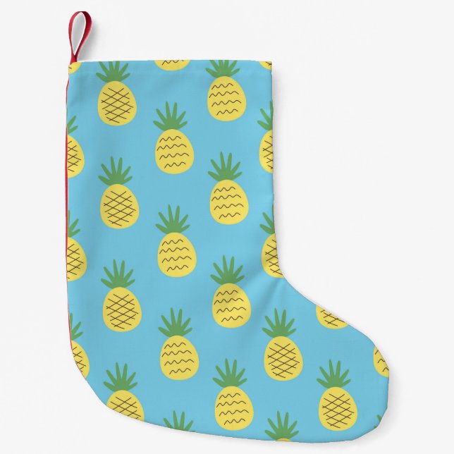 Petite Chaussette De Noël Ananas délice : Tropical Fruit Print (Devant)