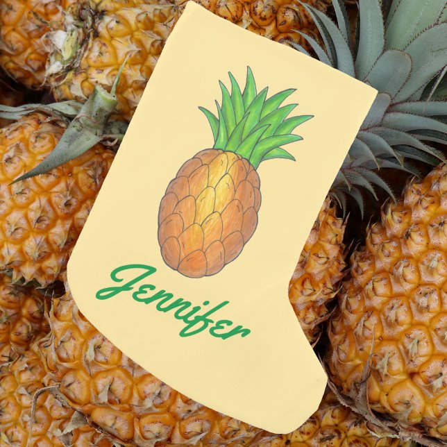 Petite Chaussette De Noël Ananas personnalisé Fruit de l'île tropicale (Pineapple stocking)