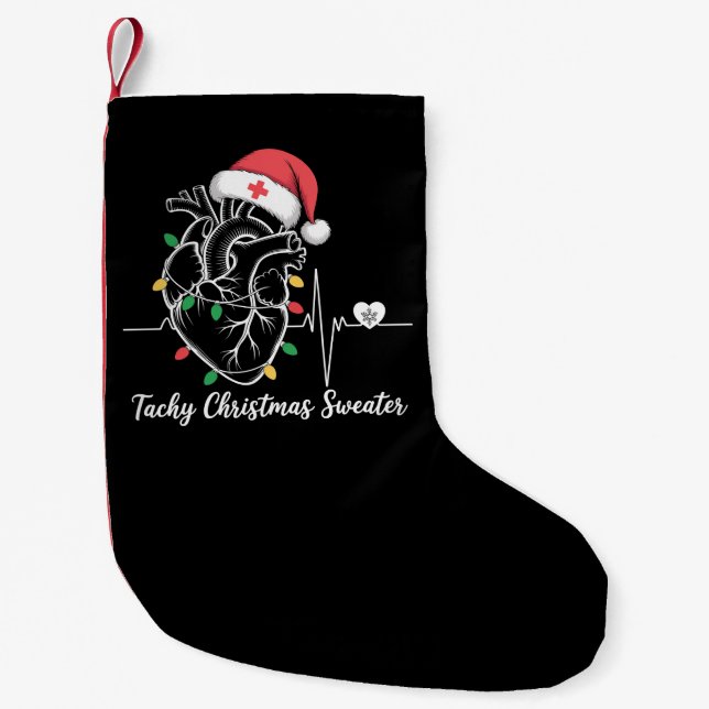 Petite Chaussette De Noël Anatomie cardiaque Noël infirmière Cardiac Tachy N (Devant)
