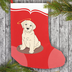 Petite Chaussette De Noël Ange de récupération du Labrador jaune