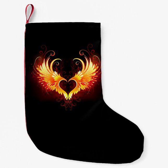 Petite Chaussette De Noël Angel Fire Heart with Wings (Devant)