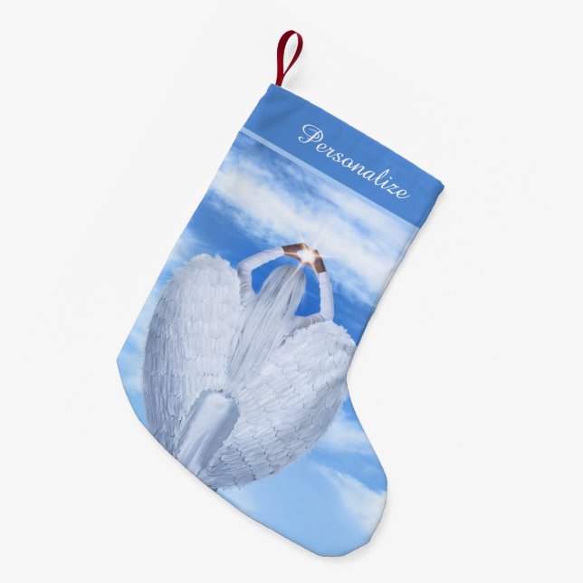 Petite Chaussette De Noël Angel Halo Heavens Noël spirituel (Devant (Accrochage))