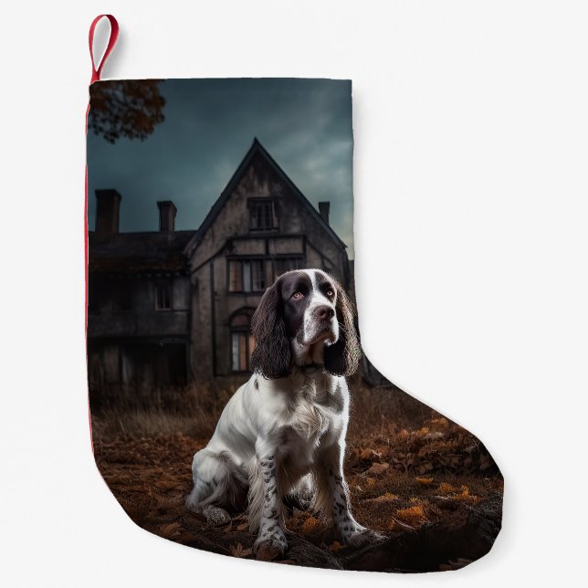 Petite Chaussette De Noël Anglais Springer espagnol Halloween effroi (Devant)
