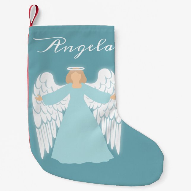 Petite Chaussette De Noël Angle turquoise (Devant)
