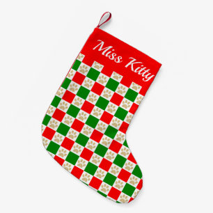 Petite Chaussette De Noël Animal de Motif de vérificateur Empreinte de patte