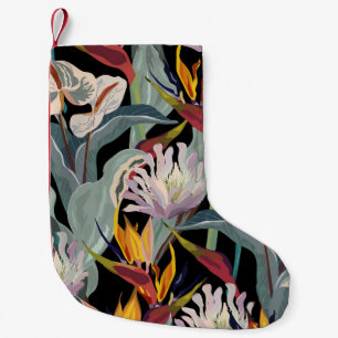 Petite Chaussette De Noël Anthurium Strelitzia : Splendeur Vintage tropicale