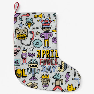 Petite Chaussette De Noël April fools day drôle doodle colorful set 1. Vinta