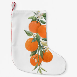 Petite Chaussette De Noël Aquarelle agrumes citrons orange citron