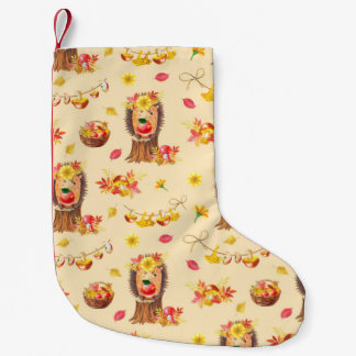 Petite Chaussette De Noël Aquarelle Automne motif transparent. Cute col