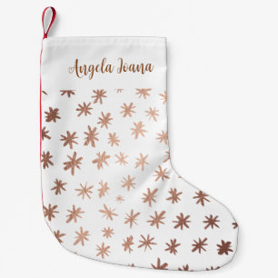 Petite Chaussette De Noël Aquarelle étoile avec nom - ambre