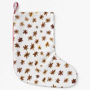 Petite Chaussette De Noël Aquarelle étoilée - orange