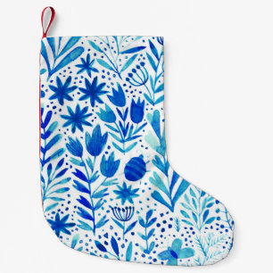 Petite Chaussette De Noël Aquarelle florale Plantes texture transparente