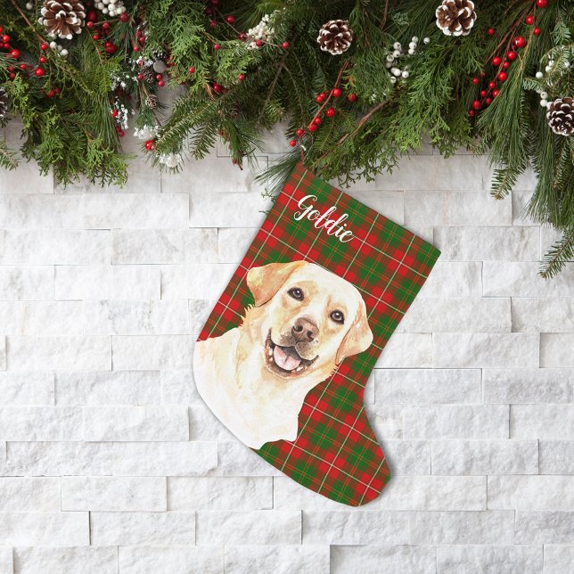 Petite Chaussette De Noël Aquarelle Labrador Retriever Chien Personnalisé (Créateur téléchargé)