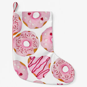 Petite Chaussette De Noël Aquarelle main dessinée sans couture motif avec ro