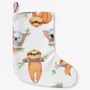 Petite Chaussette De Noël Aquarelle peinte à la main motif tropical mignon 