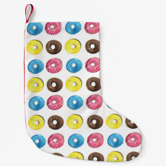 Petite Chaussette De Noël Aquarelle petits beignets, motif sans soudure.
