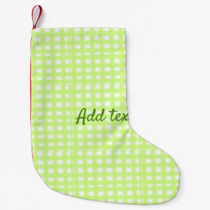 Petite Chaussette De Noël Aquarelle vert plaid ginham personnalisé ajouter t