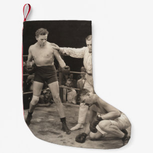 Petite Chaussette De Noël Arbitre comptant sur boxer en boxe, vintage